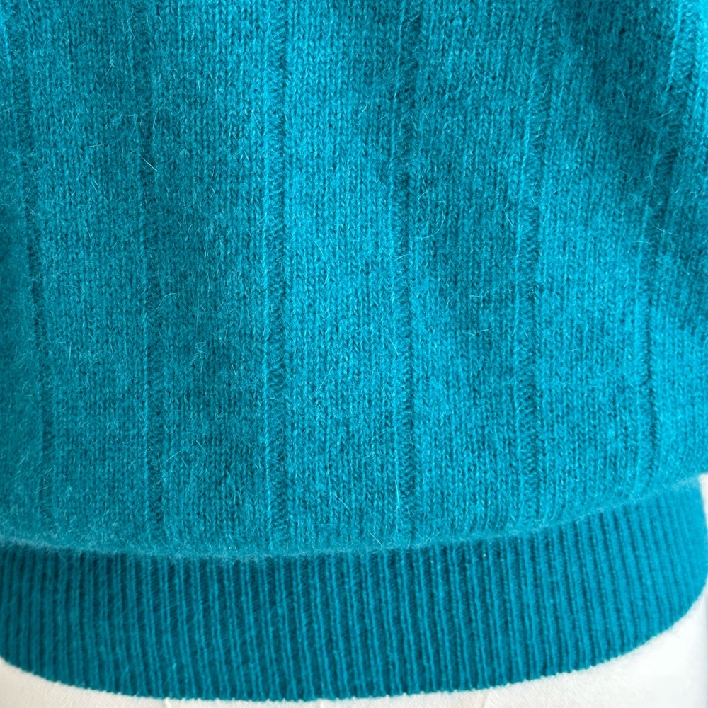 Crystal Sportswear Lambswool/Angora Blend Turquoise Vintage Sweater-M - Picture 5 of 16